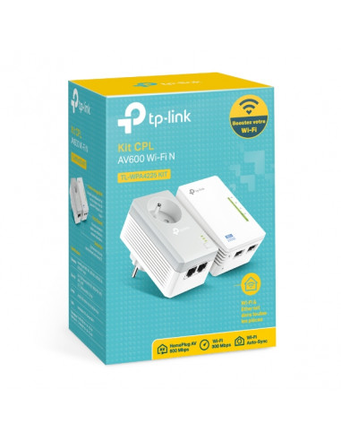 TP-LINK CPL Wi-Fi KIT DE 2 + Prise HomePlugAV 600Mbp TL-WPA4225KIT