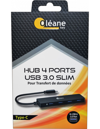 HUB 4 ports USB 3.0 slim Oléane key