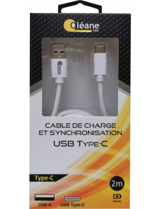 Câble de CHARGE et SYNCHRONISATION USB Type-C 2m Oléane key