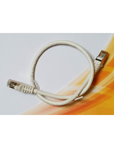 Câble réseau RJ45 CAT-6 FTP cuivre blindé droit -0,50m- blanc Oléane key 2