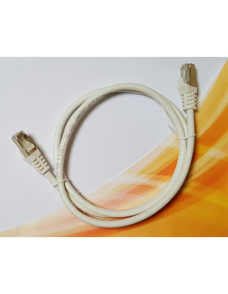 Câble réseau RJ45 CAT-6 FTP cuivre blindé droit -1m- blanc Oléane key