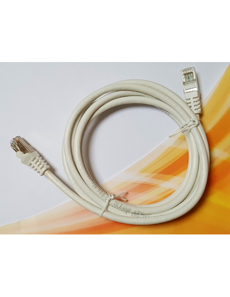 Câble réseau RJ45 CAT-6 FTP cuivre blindé droit -2m- blanc Oléane key