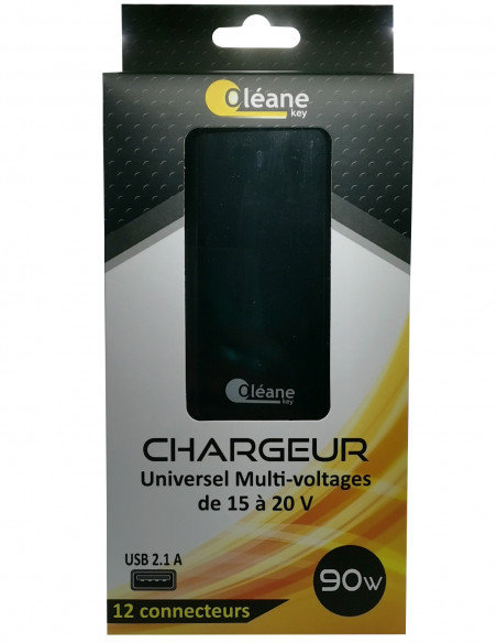 Chargeur Universel Multi-voltages 90W Noir Oléane key