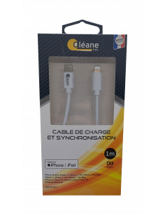 Câble de CHARGE et SYNCHRONISATION Type-C vers Lightning certifié MFI Apple 1m Oléane key