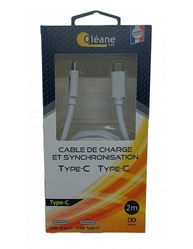 Câble de CHARGE et SYNCHRONISATION Type-C Type-C 2m Oléane key