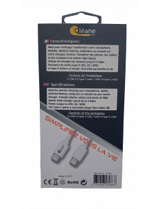 Câble de CHARGE et SYNCHRONISATION Type-C Type-C 1m Oléane key 2