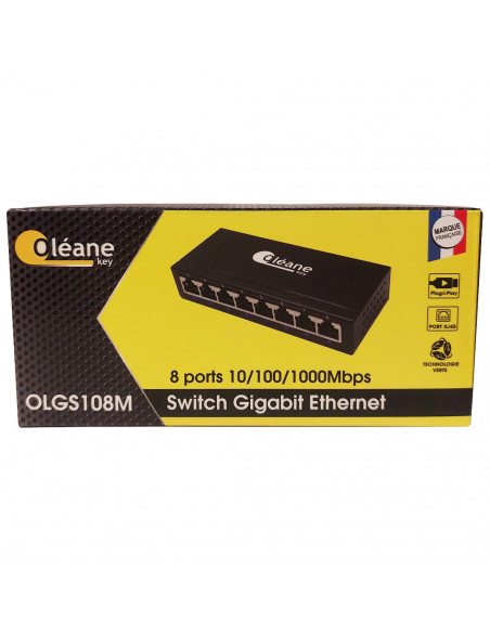 Switch Ethernet 8 Ports 10/100/1000 Métal Oléane Key