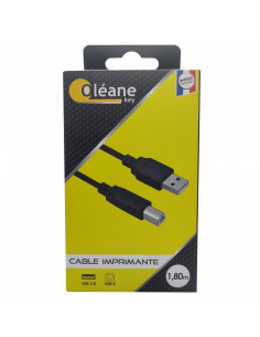 Câble d'imprimante USB 2.0 vers USB B - 1.80 m  Oléanekey
