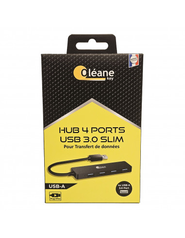 HUB 4 ports USB 3.0 slim USB Oléane key