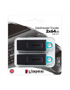 Pack Double Clés USB 3.2 64Gb DTX Kingston