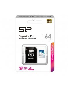 Silicon Power Micro SDXC 64 Go avec adaptateur SD