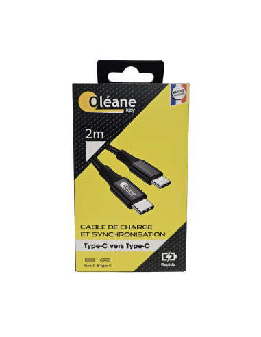 Câble de CHARGE et SYNCHRONISATION Type-C Type-C 2m Oléane key