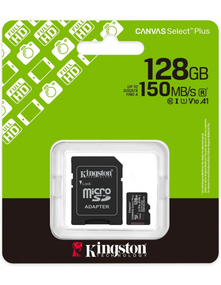 Carte mémoire Micro SDXC 128 Go avec adaptateur SD