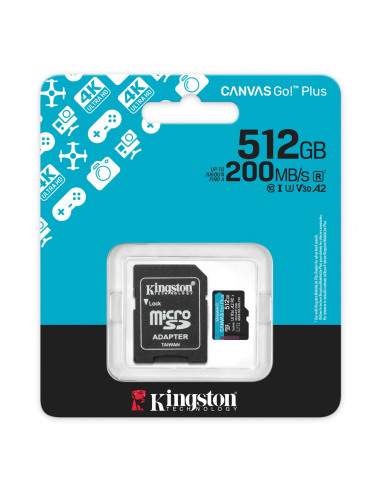 Carte mémoire Micro SDCG4 512 Go avec adaptateur SDXC